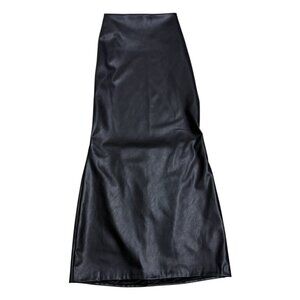 ZARA Backless Sleeveless Collar Faux Vegan Leather Mini Dress Womens Medium